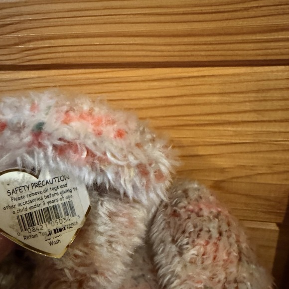 Razzmatazz Ty Classic 16in Teddy Bear 2000 Pink Confetti Plush Rainbow Nose Y2K - Picture 6 of 8